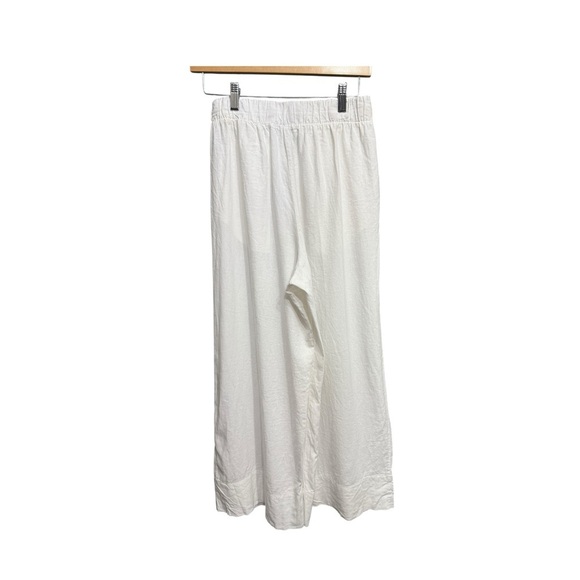 STATESIDE Women Linen Wide Leg Pant White Size Small - Picture 7 of 9